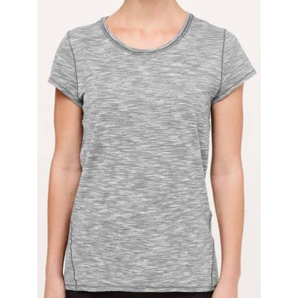 Lululemon | Another Mile Short Sleeve Shirt Space Dye Gray Activewear Gym Sz 10